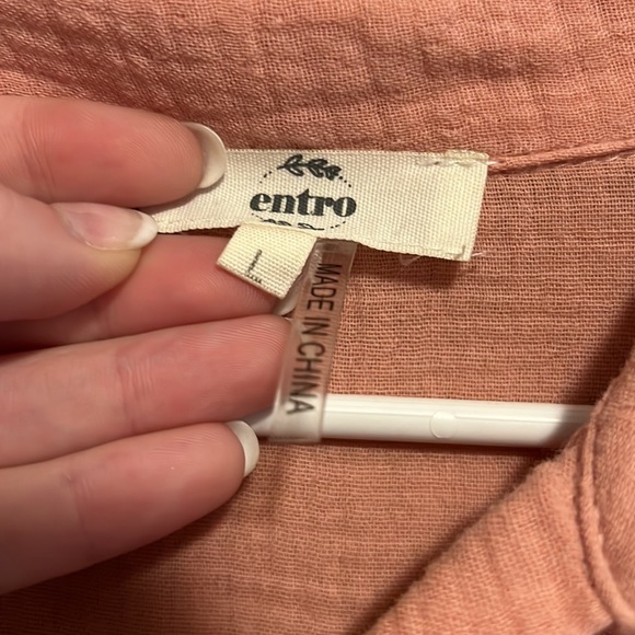 Entro Pink Button Down - Baby Doll back - Picture 3 of 5